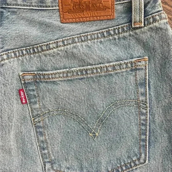 Levi’s + Free People Deconstructed Denim High Waisted Skirt sz 28 - Picture 4 of 8